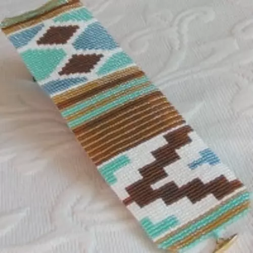 Loom Bead Pattern - Ethnic #2 Mint Cuff Bracelet