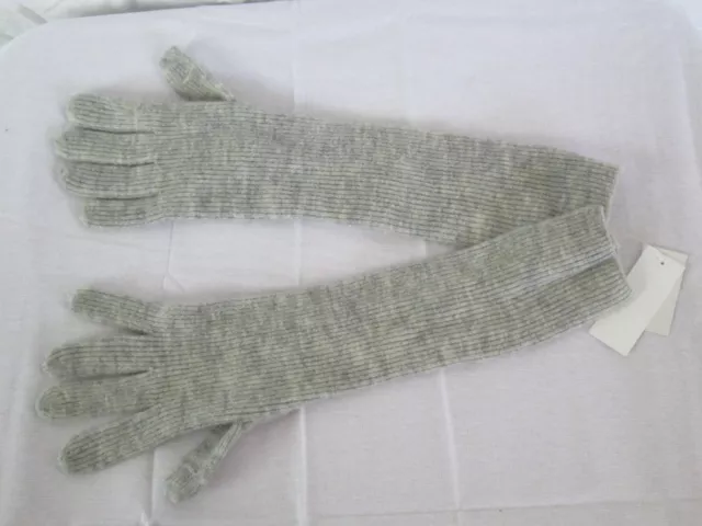 Ann Taylor Loft Long Knit Tech Gloves - Gray Nwt Text Friendly