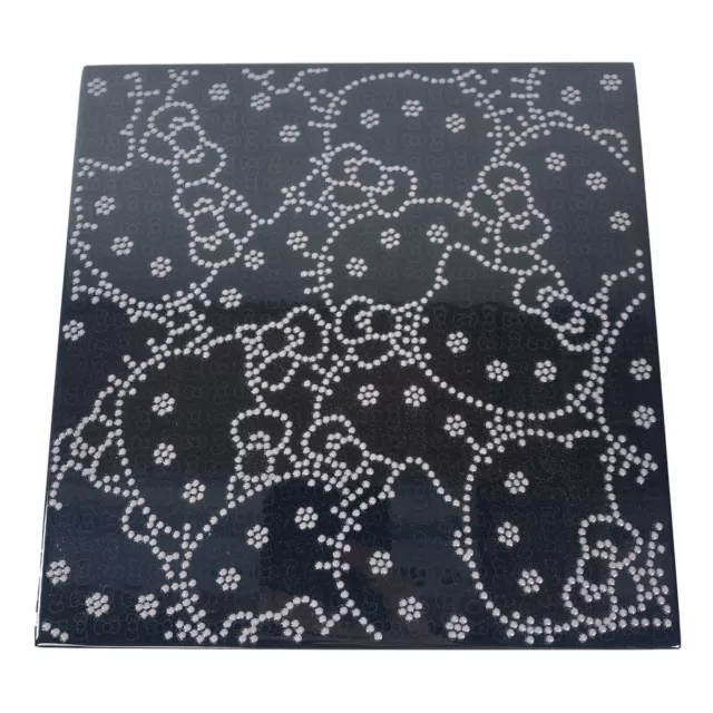 Hello Kitty Deco Tile Ceramic Sanrio - Approx. 8" x 8" Black White Textured Head