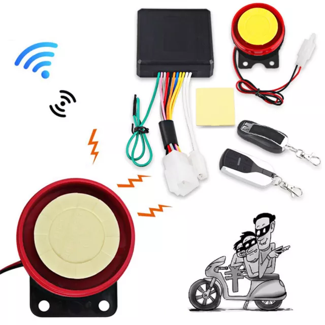 Universal 12V Motorcycle Scooter Remote Control Anti-theft Security Alarm System