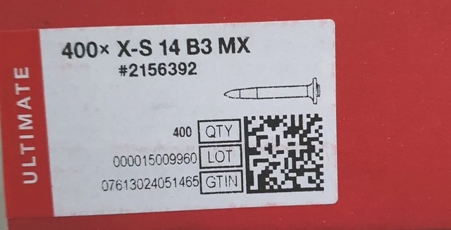Hilti Stahlnagel X-S 14 B3 MX 400 Stk. Neu OVP