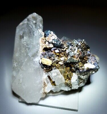 ***TOP SHELF-Combo Quartz crystal w/ Arsenopyrite & Siderite, mine Portugal***