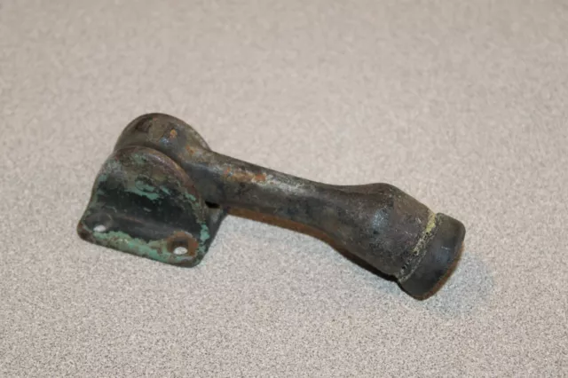 Vintage Foot Activated Old Architectural Brass Door Stop Cast Iron