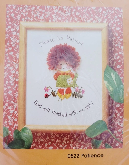 1979 kit de bordado Crewel Patience No 522 niña círculo creativo vintage nuevo de lote antiguo raro