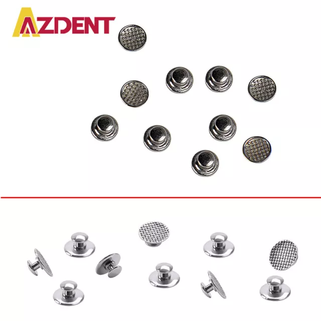 AZDENT Dental Orthodontic Round Bondable Metal Lingual Button Mesh Base