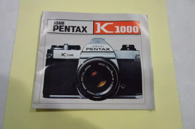 Vintage Asahi Pentax K1000 Camera Instruction book