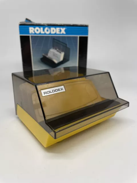 Vintage NEW 1980's ROLODEX  BUSINESS CARD Address Files S-3000 Phone RARE Yellow