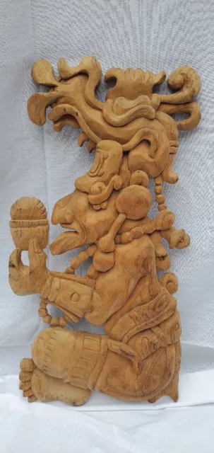 Vintage Carved Itzamna Balinese Cultural Wood Carving God of Wisdom