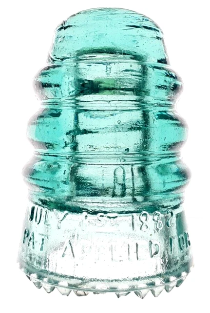 CD 116 Light Aqua PAT APPLIED FOR Antique Glass Telegraph Insulator RARE L49