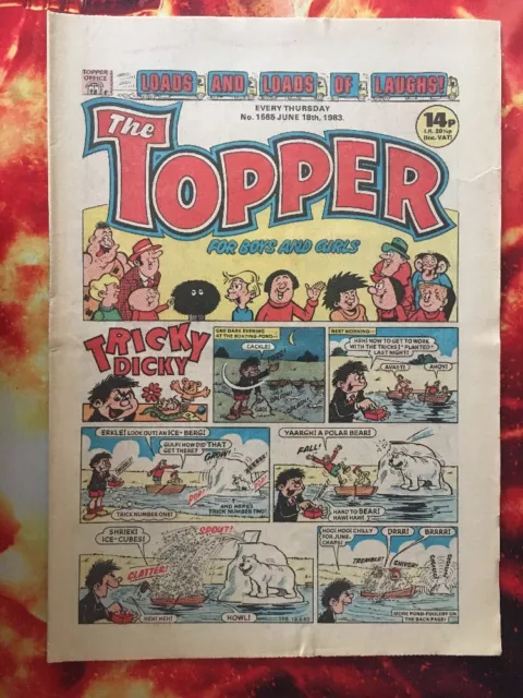 The Topper Comic 18 June 1983. No.1584 Unread/Unsold Newsagents Stock . Fn+