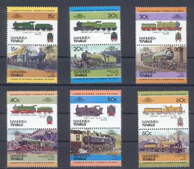 Nanumea - Tuvalu Satz 1 Train / Eisenbahn / Loco 100 Leaders of the World **