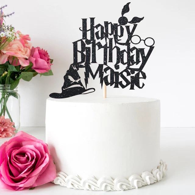 Topper Per Torta Di Compleanno Strega, Topper Per Torta Glitter, Buon Compleanno Strega, Topper Per Torta Strega, Decorazione Di Strega Di Compleanno Di Halloween, Compleanno Di Ottobre - Italia - Foto 7