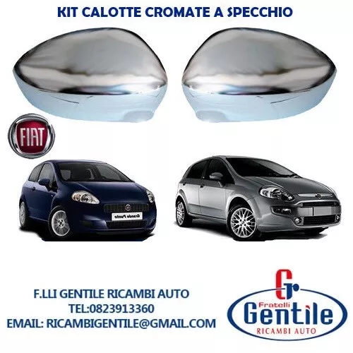 Fiat Grande Punto Kit Calotte Cromate A Specchio Per Retrovisori Dx + Sx