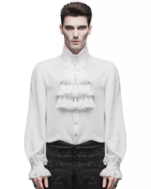 Devil Fashion Mens Shirt Top White Gothic Steampunk Victorian Regency Aristocrat