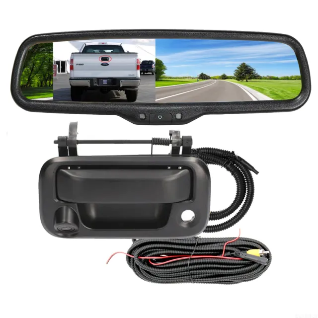 4.3" Mirror Monitor Tailgate Handle Backup Camera for Ford F150 2004-2014