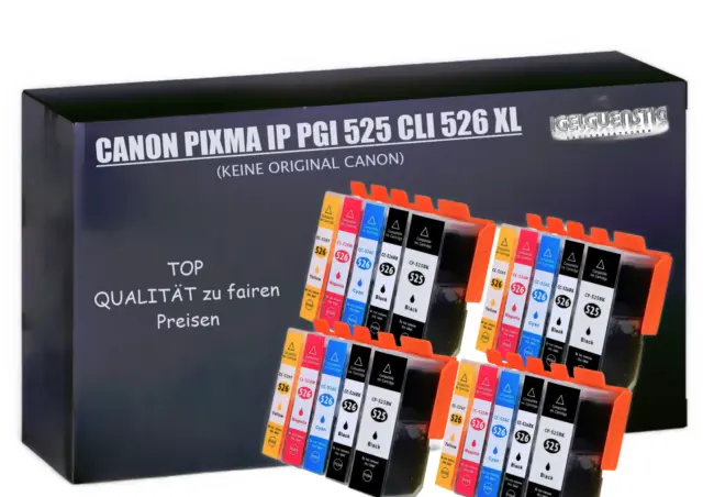 20x Druckerpatronen für Canon Pixma IX6550 IP4850 IP4950 MG5150 MG5250 MG5350