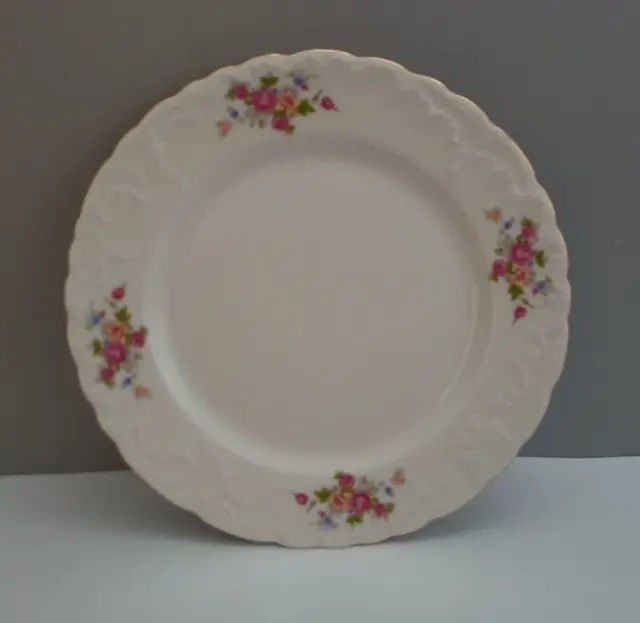 Six Assiettes  En Porcelaine Fine  Decor Fleuri