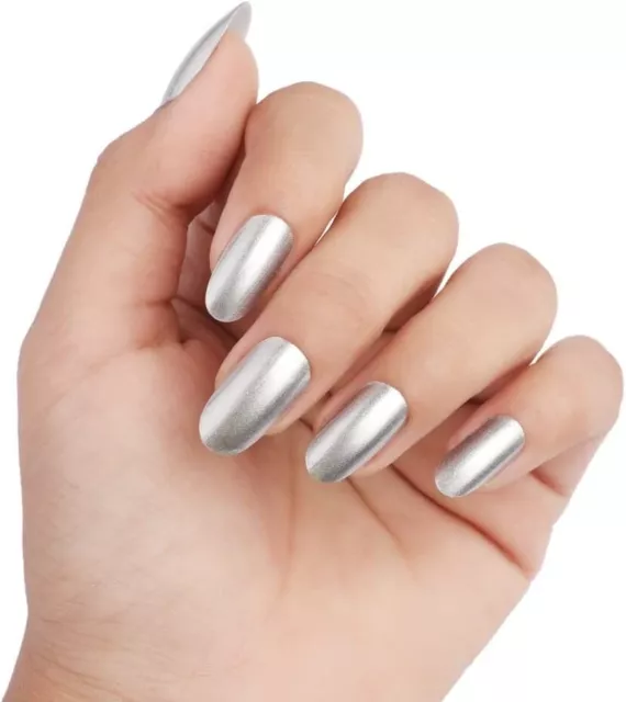 Smalto Unghia Effetto Gel Argento Metallizzato Perlato Nail Art Rinforzante