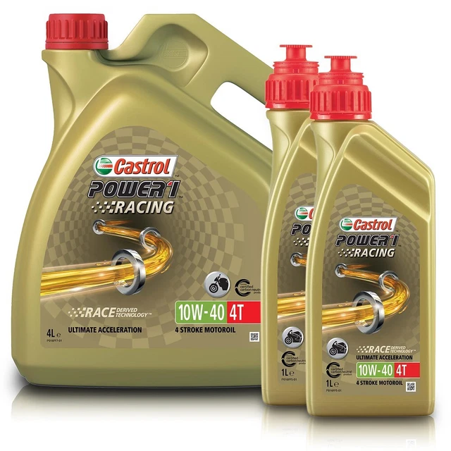 CASTROL 6 LITRI Power1 Racing 4T 10W-40 Olio Moto 4 Tempi Olio Motore ...