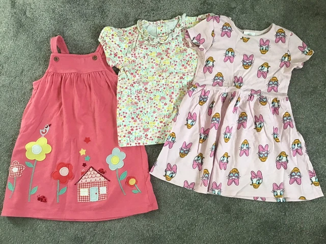 Baby Toddler Girls 18-24 month Summer Bundle Top Pinafor Dress Disney Daisy Duck