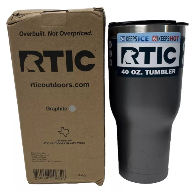 RTIC 40oz Tumbler Graphite Gray NOB