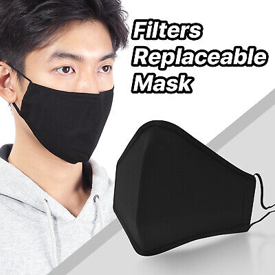 [Washable & Reusable] Cotton Cloth Face Mask Cover w/ Replaceable 3-Ply Filters