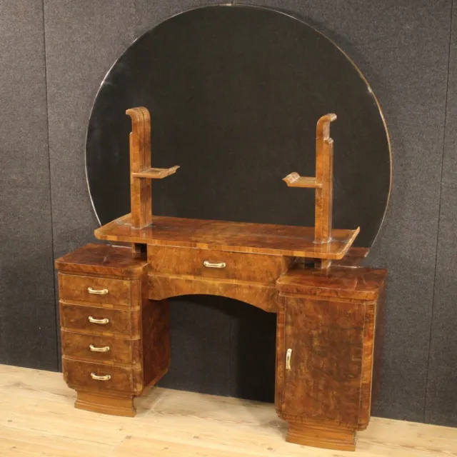 Toilette mobile comò specchiera 900 XX secolo legno noce stile antico credenza