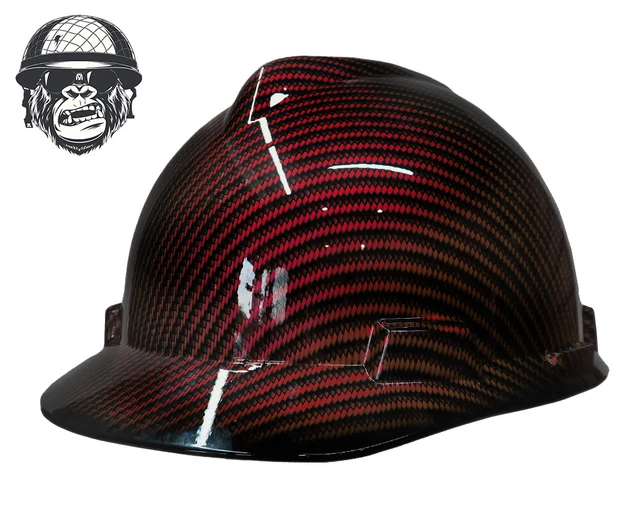 CUSTOM HYDROGRAPHIC SAFETY Hard Hat Mining Industrial CARBON FIBRE