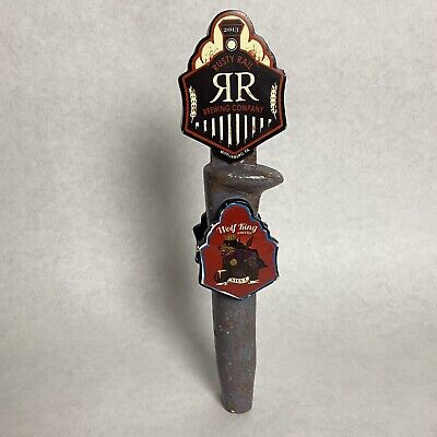 Rusty Rail Brewing Company Wolf King Warrior Stout Beer Tap Handle 10.5”