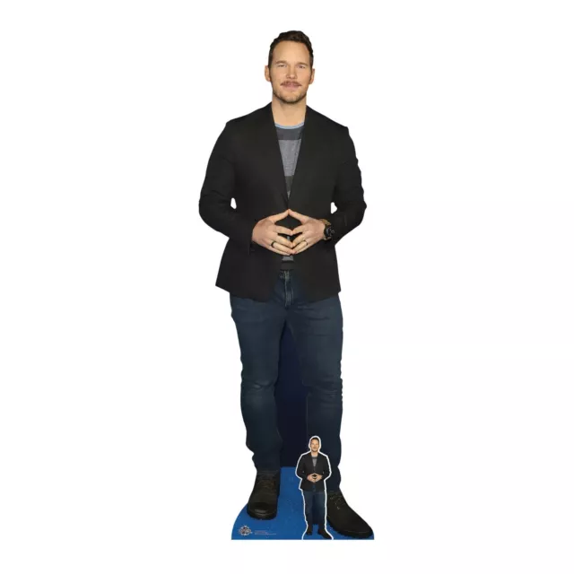 Chris Pratt Black Jacket Lifesize and FREE Mini Cardboard Cutout / Standee