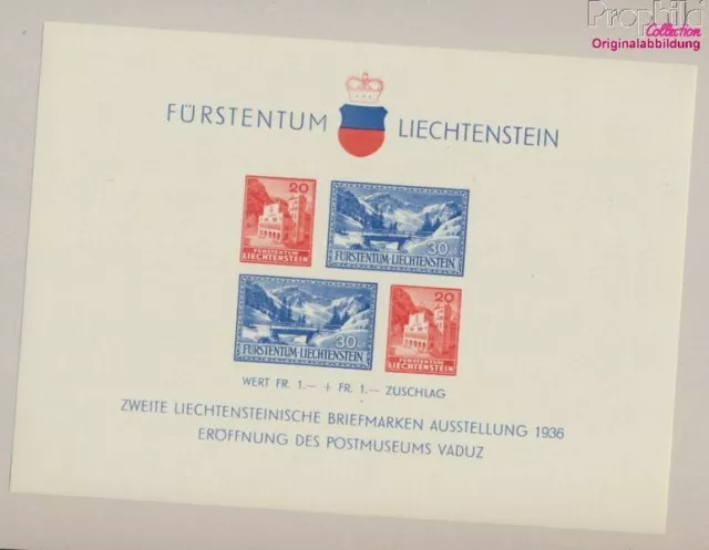 Briefmarken Liechtenstein 1936 Mi Block2  postfrisch (9860784