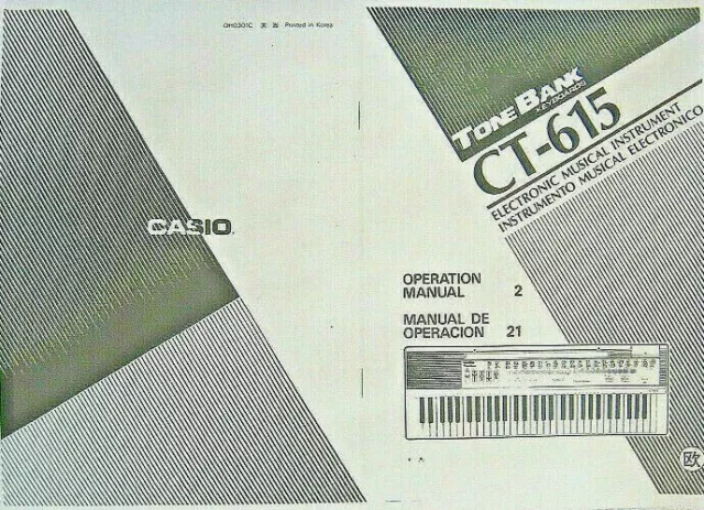 User's Operating Owner's Manual for the Casio CT-615 Tone Bank Digital Keyboard.