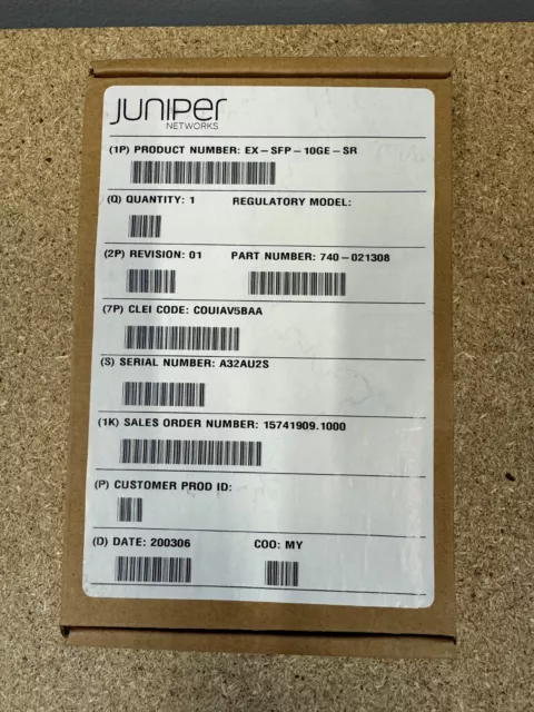 Juniper EX-SFP-10GE-SR - Small Form Factor Pluggable 10 Gigabit - VAT & DEL INC.