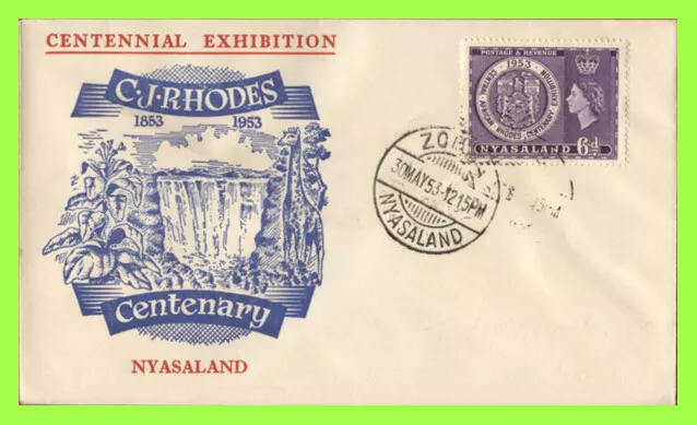 Nyasaland 1953 Rhodes Centenary Issue. First Day Cover,Zomba