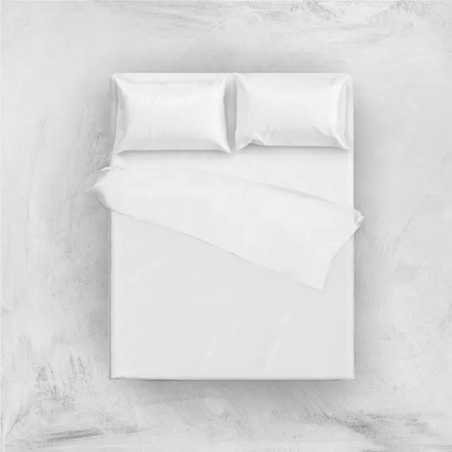 Set Completo Letto Lenzuola 100% Cotone Tinta Unita (BIANCO, MATRIMONIALE 2P)