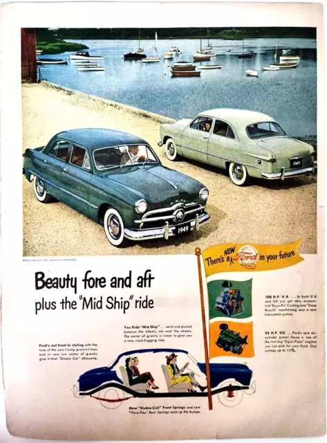 Ford Custom Coupe Vintage 1949 Car Magazine Print Ad Automobile