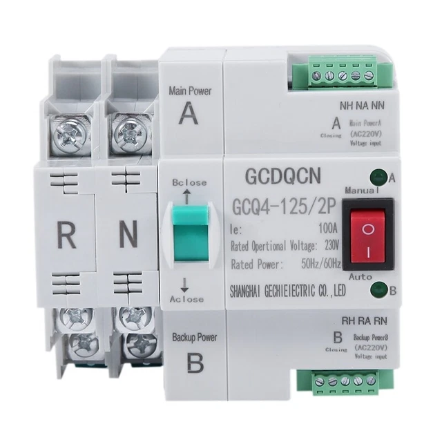 Doppio switch trasferimento automatico 2P 100A 35 mm installazione guide per T7K2