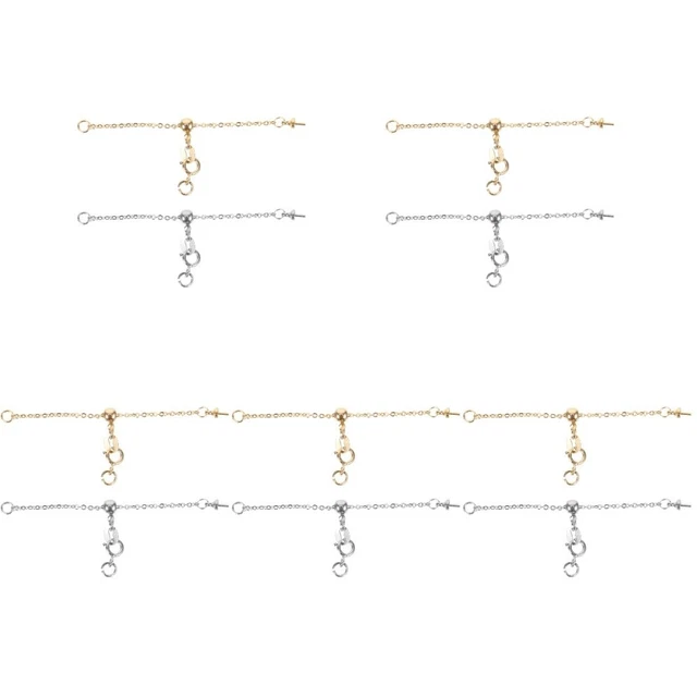 10 piezas Collar Ajustable Hágalo usted mismo Extensor Cadenas Pulseras Hacer Cadenas Joyería