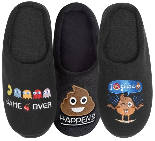 MENS NOVELTY MULE Slippers Emoji Gaming Designs Shoe Sizes 712 Gift £9