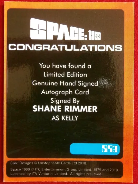 SPACE 1999 - SHANE RIMMER - handsignierte LIMITIERTE EDITION AUTOGRAMMKARTE SR2 2