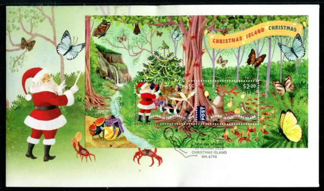 2020 Christmas Island Christmas (Mini Sheet) FDC - Christmas Is PMK