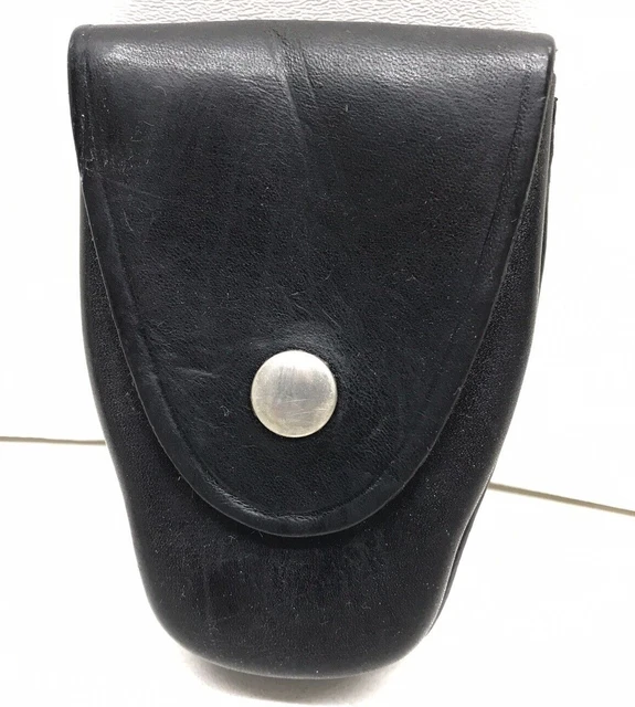 Tex Shoemaker 204 Plain Black Leather Case Handcuff Holder Pouch