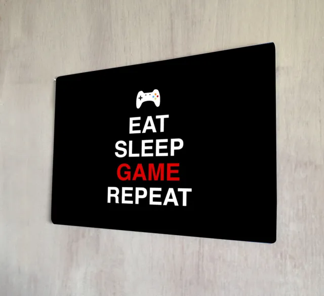 Eat Sleep Game Repeat Quote Gamer Fathers Day Gift Idea sign A4 metal plaque