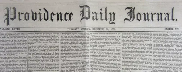 Rhode Island Newspaper Buchanan State of Union Mormon War Bleeding Kansas 1857