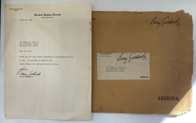 Arizona Senator  Barry Goldwater  SIGNED  Autographed Letter  1964