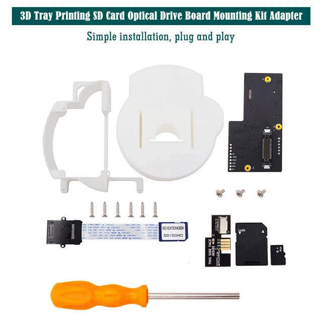 GC Loader 3D Tray - Kit Di Installazione Stampante 3D Con Vassoio, Staffa, Cavo Prolunga SD E Viti - Materiale ABS, Plug And Play - 4