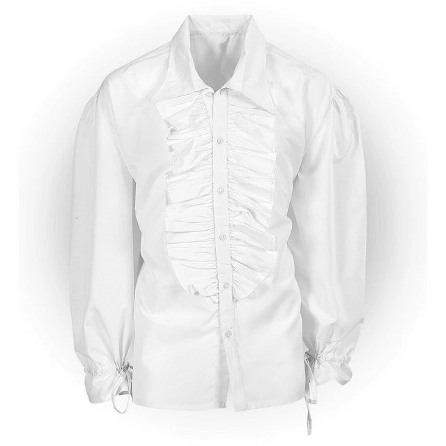 Camicia uomo pirati e medievale bianca M-L 50-52 camicia volant barocca uomo