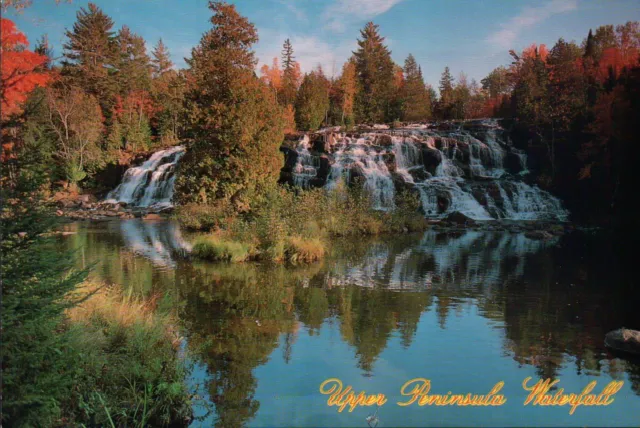 Bond Falls - Michigan Waterfall Upper Peninsula, MI Cascade - Scenic Postcard