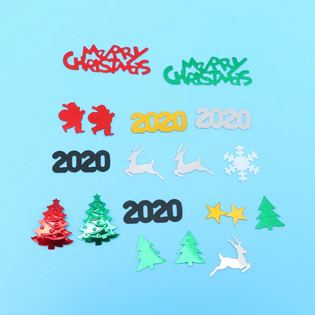 2020 colorido confeti ordenado Navidad mesa clara confeti árbol plástico