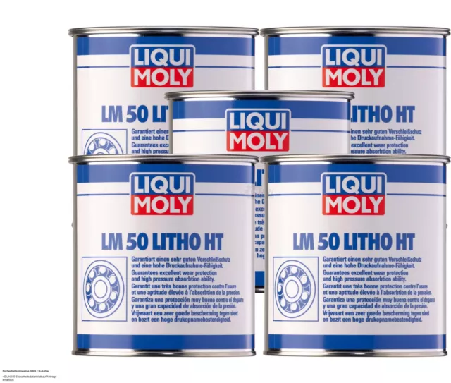 LIQUI MOLY 5x1 kg 50 Litho HT Verschleißschutz Schmierfett Schmierstoff 6221656